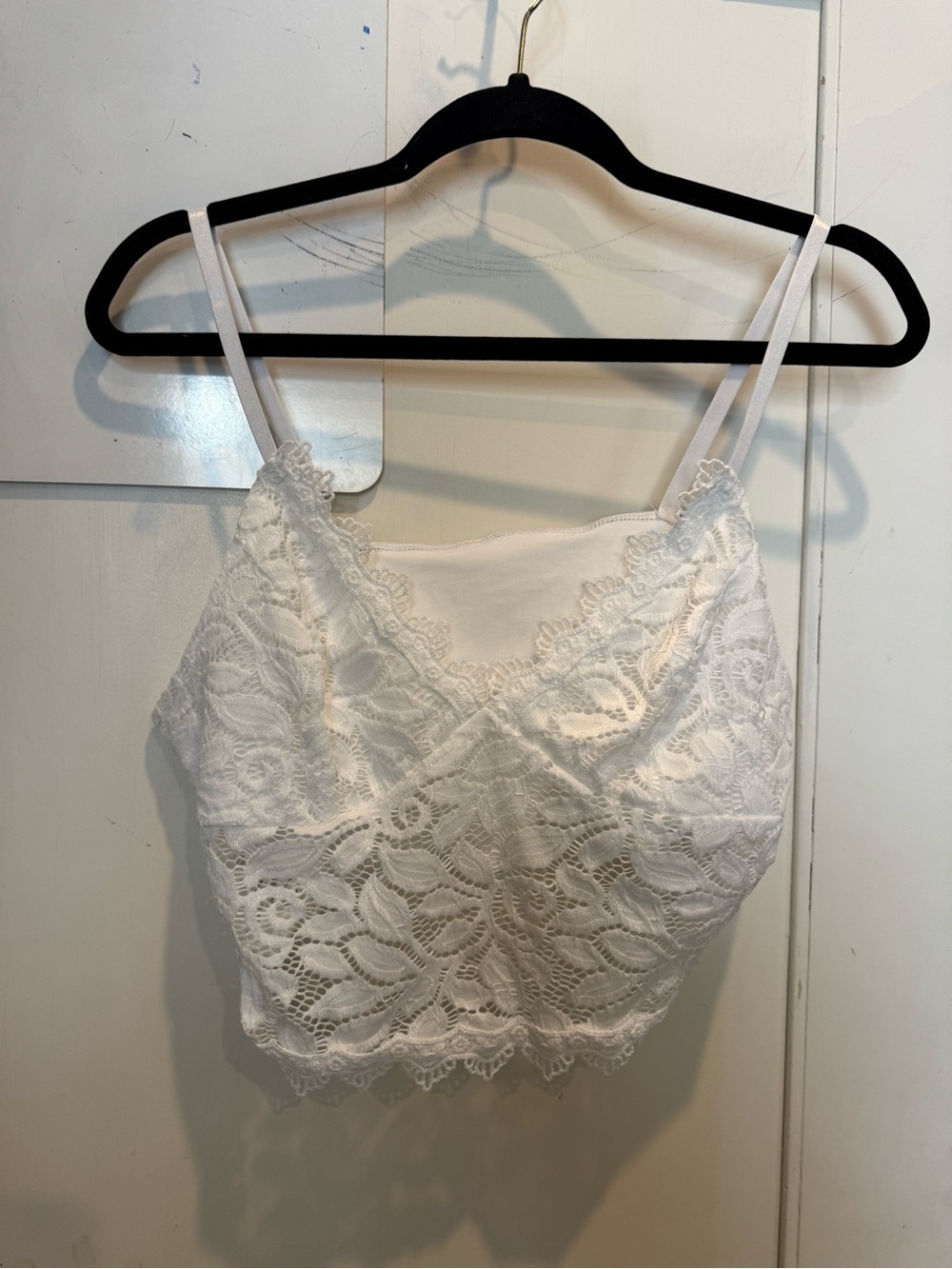 White Lace Camisole Crop Top